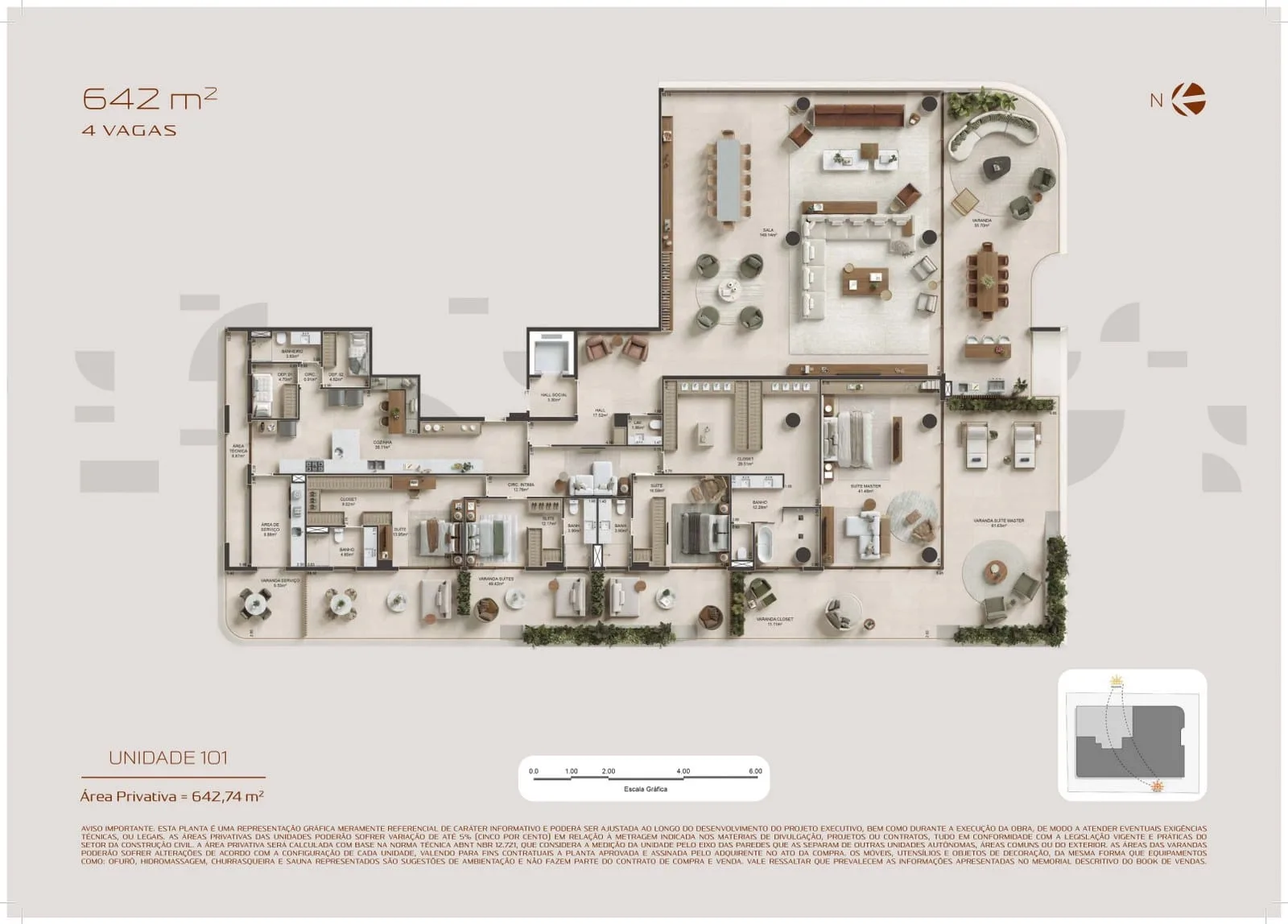 Planta 3: Atto Pininfarina Barra, apartamento de alto padrão na Barra da Tijuca, Rio de Janeiro