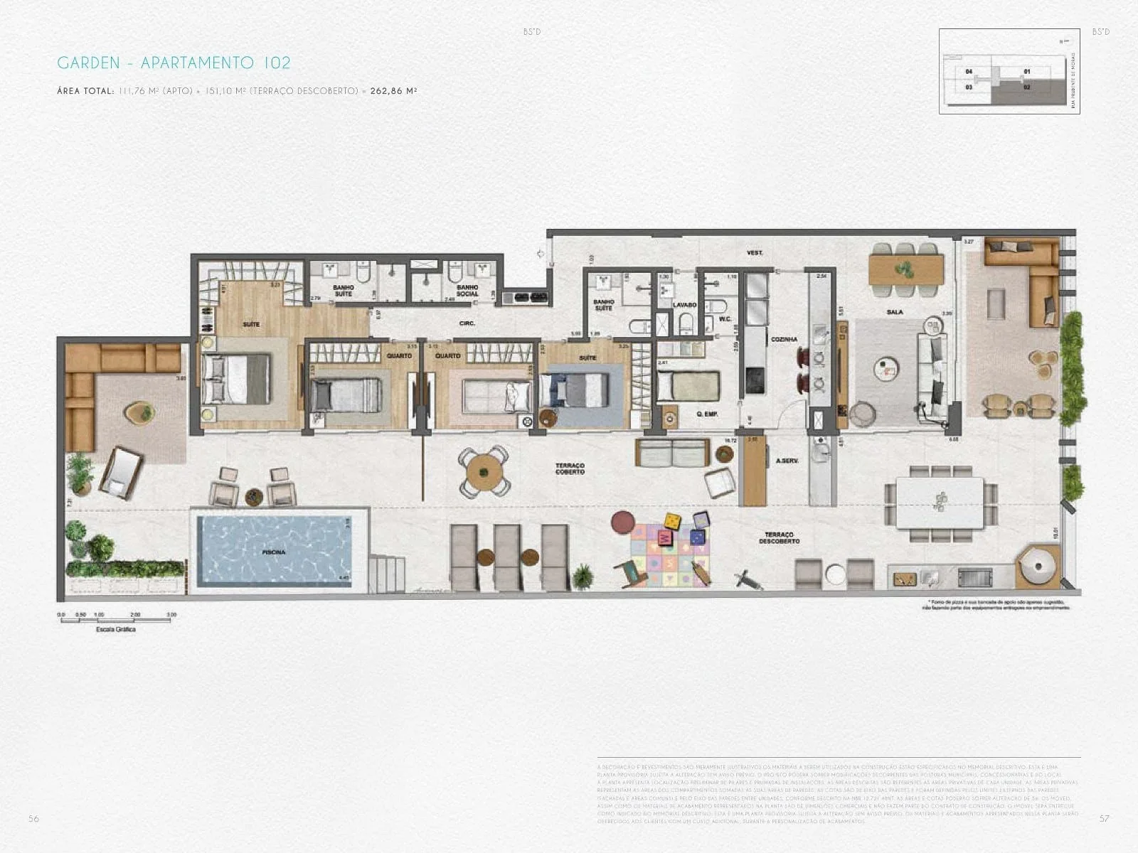 Planta 2: Nove Ipanema Mozak, apartamento de alto padrão em Ipanema, Rio de Janeiro