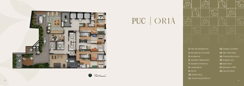 Planta 1: Oriá Residencial Glória, studio de alto padrão na Glória, Rio de Janeiro