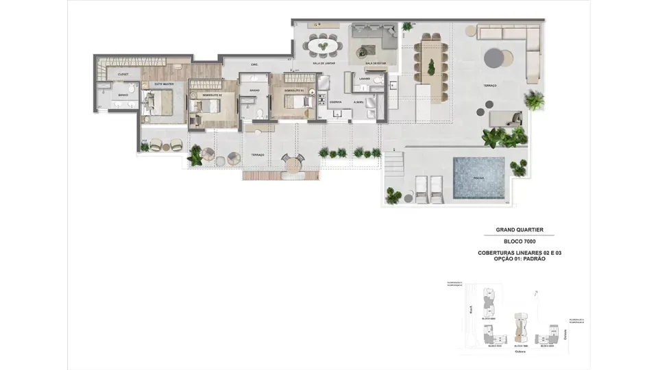 Planta 21: Grand Quartier, apartamento de alto padrão na Barra da Tijuca, Rio de Janeiro