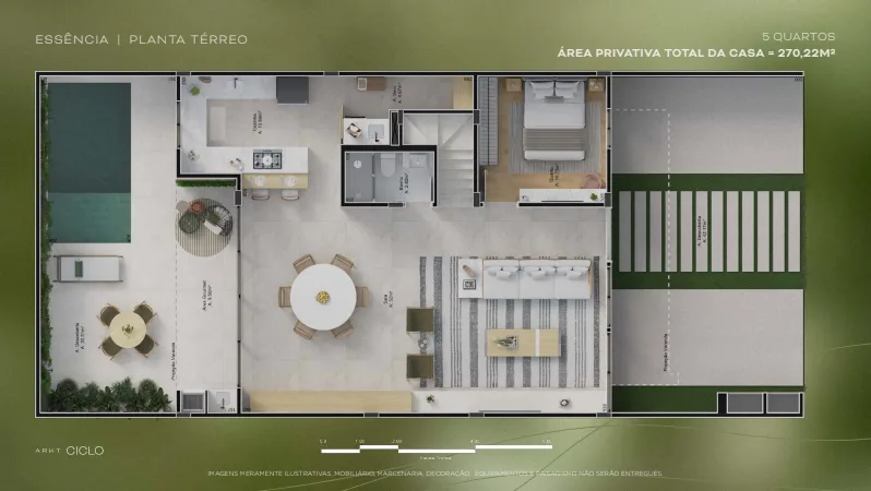 Planta 1: Ciclo Casas, casa de alto padrão no Recreio dos Bandeirantes, Rio de Janeiro