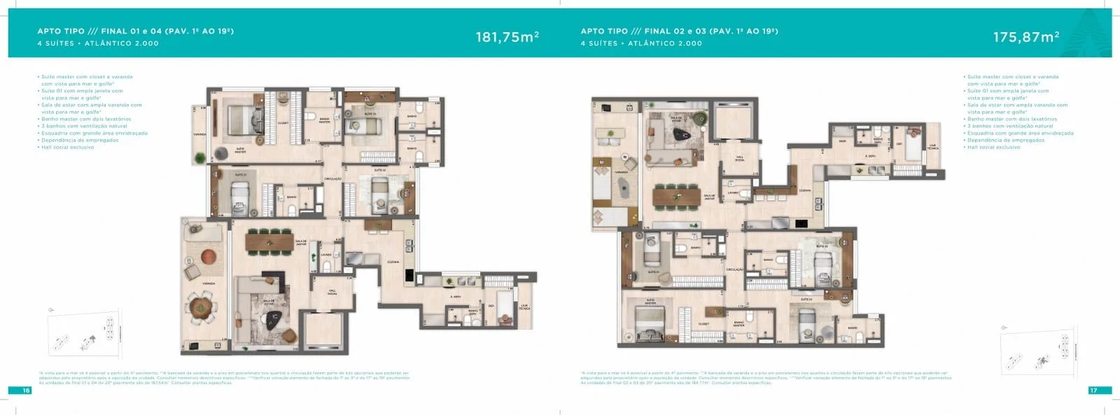 Planta 5: Atlântico Golf Residence, apartamento de alto padrão na Barra da Tijuca, Rio de Janeiro