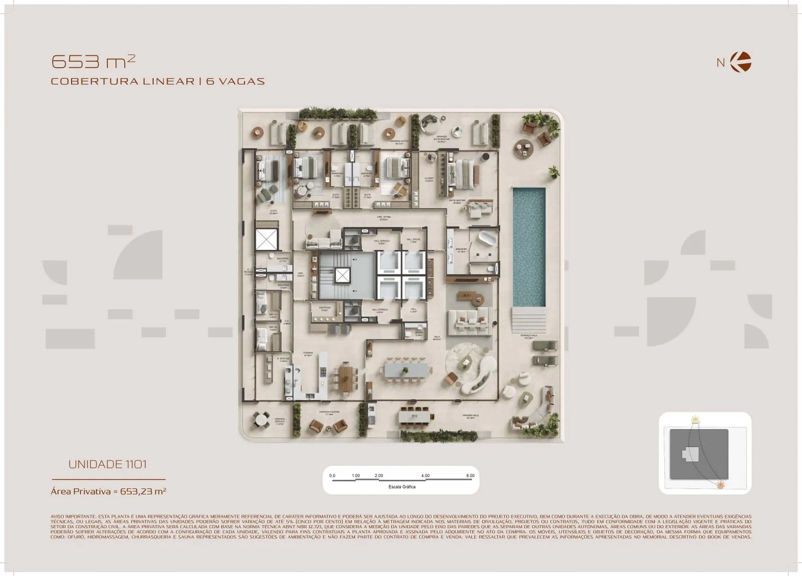 Planta 13: Atto Pininfarina Barra, apartamento de alto padrão na Barra da Tijuca, Rio de Janeiro