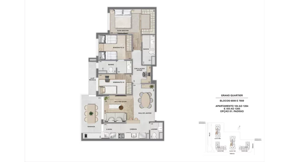 Planta 10: Grand Quartier, apartamento de alto padrão na Barra da Tijuca, Rio de Janeiro