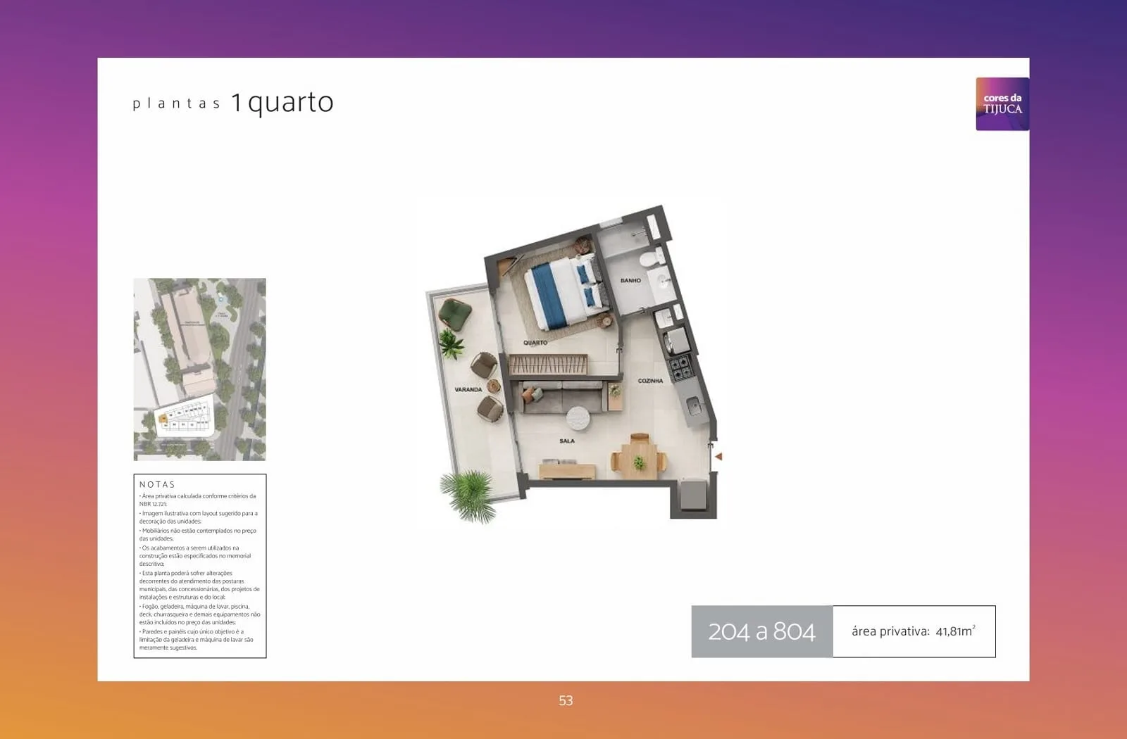 Planta 17: Cores da Tijuca, studio de alto padrão na Tijuca, Rio de Janeiro