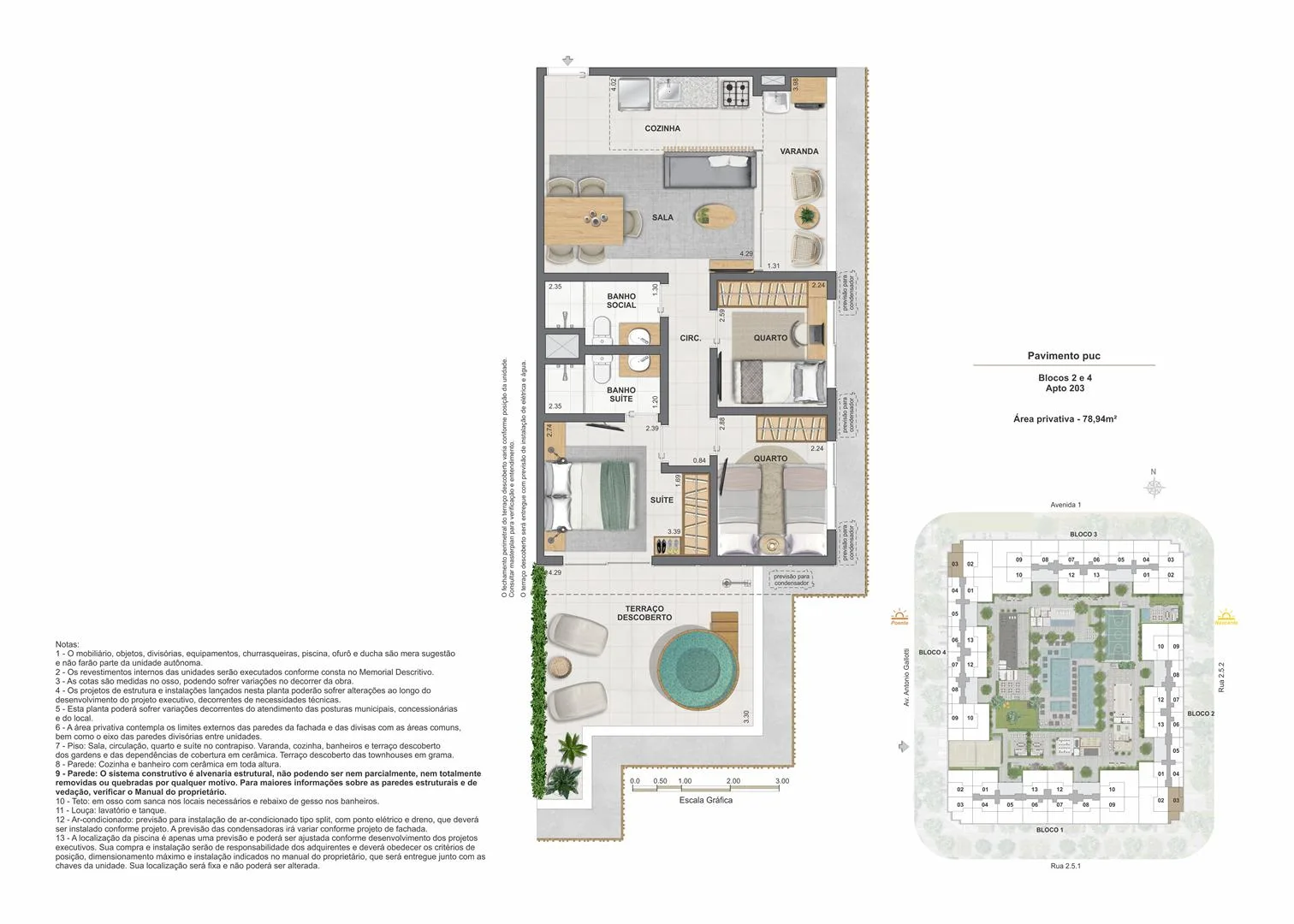 Planta 12: Arte Wood Residences, apartamento de alto padrão na Barra Olímpica, Rio de Janeiro