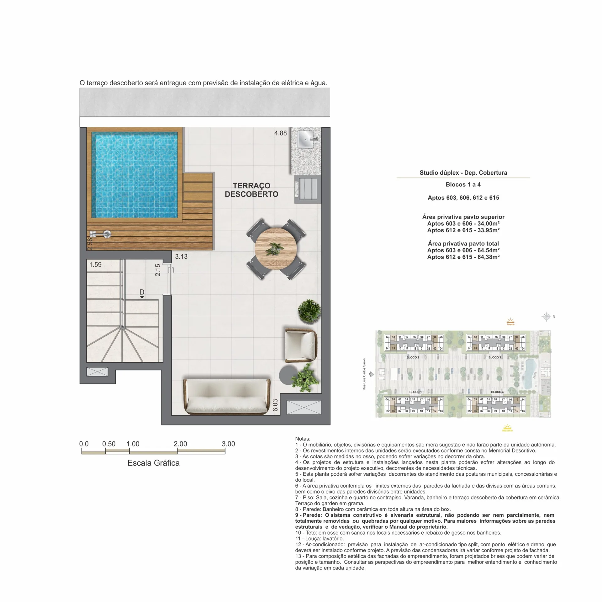 Planta 14: Feel Pontal Oceânico, studio de alto padrão no Recreio dos Bandeirantes, Rio de Janeiro