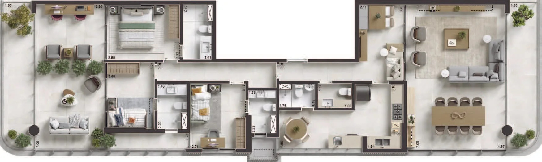 Planta 6: Vista Ipanema, apartamento de alto padrão em Ipanema, Rio de Janeiro