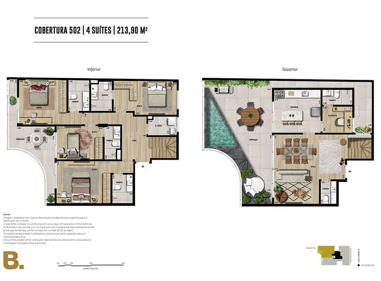 Planta 4: PB 50 Botafogo, apartamento de alto padrão em Botafogo, Rio de Janeiro