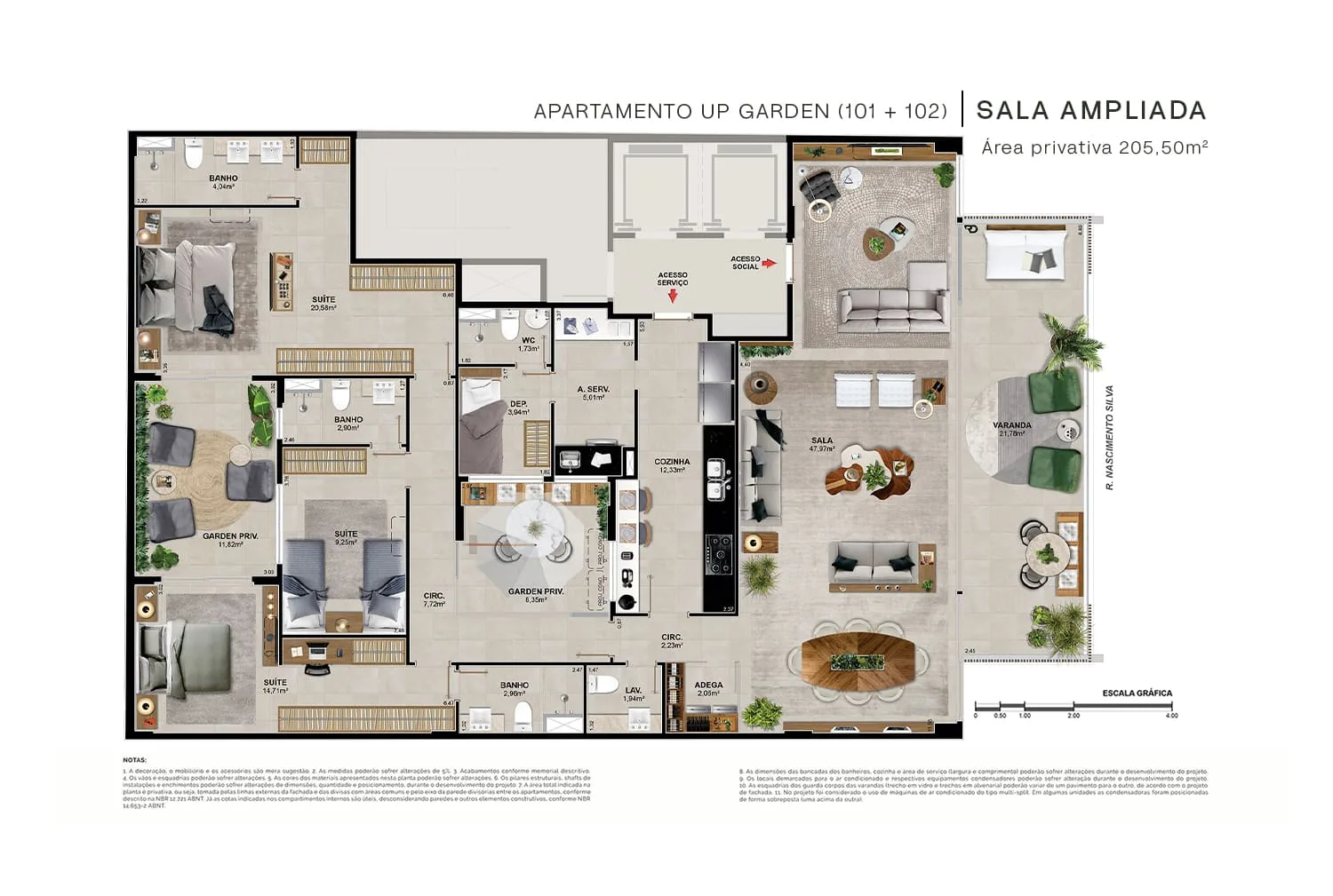Planta 4: Nascimento 245, apartamento de alto padrão em Ipanema, Rio de Janeiro