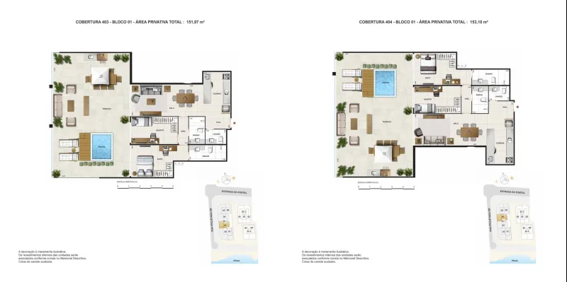 Planta 11: Las Ventanas Residencial, apartamento de alto padrão no Recreio dos Bandeirantes, Rio de Janeiro