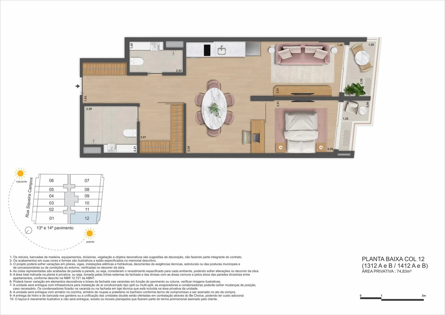 Planta 31: Ben in Rio Praia de Copacabana, studio de alto padrão em Copacabana, Rio de Janeiro