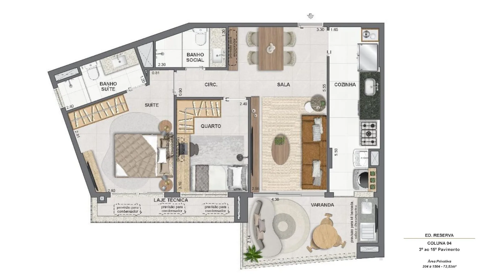 Planta 16: Endless Peninsula, apartamento de alto padrão na Barra da Tijuca, Rio de Janeiro