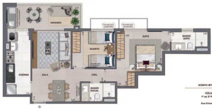Planta 9: Iconyc By Yoo, apartamento de alto padrão em Botafogo, Rio de Janeiro