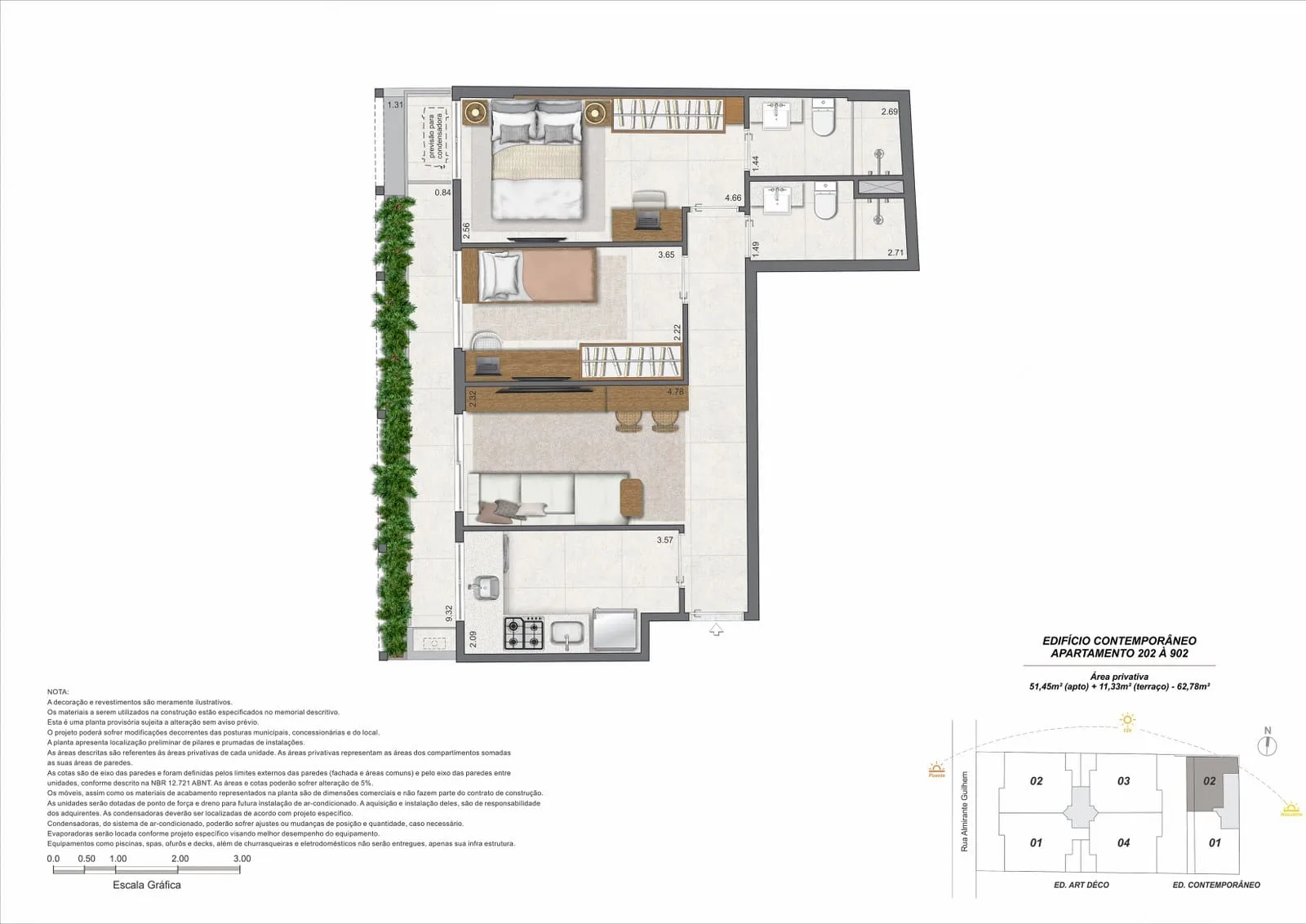 Planta 14: Paradís Mozak, apartamento de alto padrão no Leblon, Rio de Janeiro