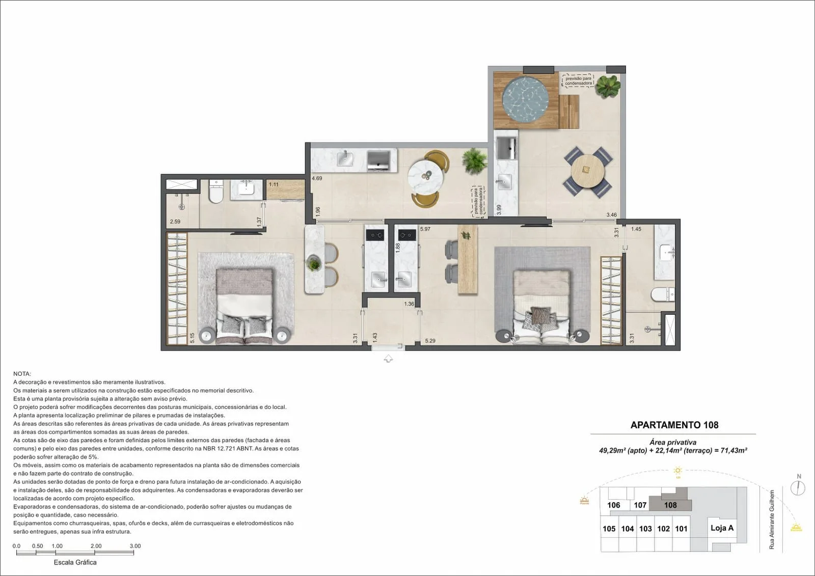 Planta 15: Guilhem Mozak, apartamento de alto padrão no Leblon, Rio de Janeiro