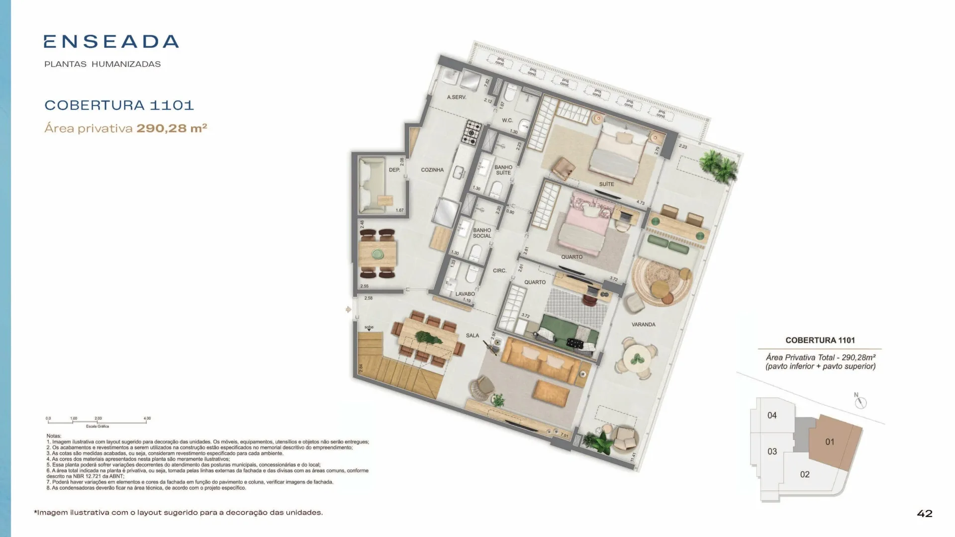Planta 5: Enseada Botafogo Residencial, apartamento de alto padrão em Botafogo, Rio de Janeiro