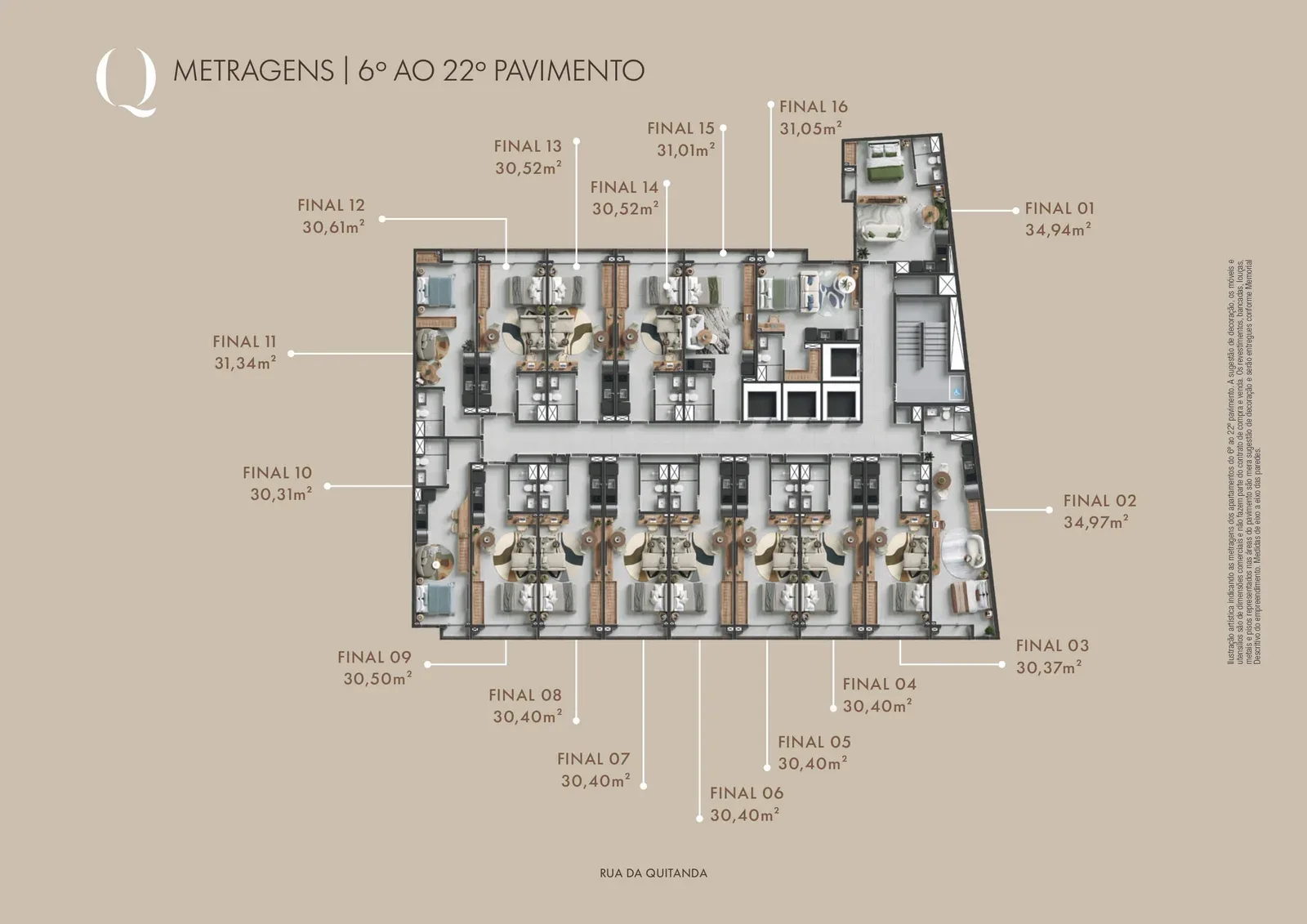 Planta 4: Q Studios Rua da Quitanda, 23, studio de alto padrão no Centro, Rio de Janeiro