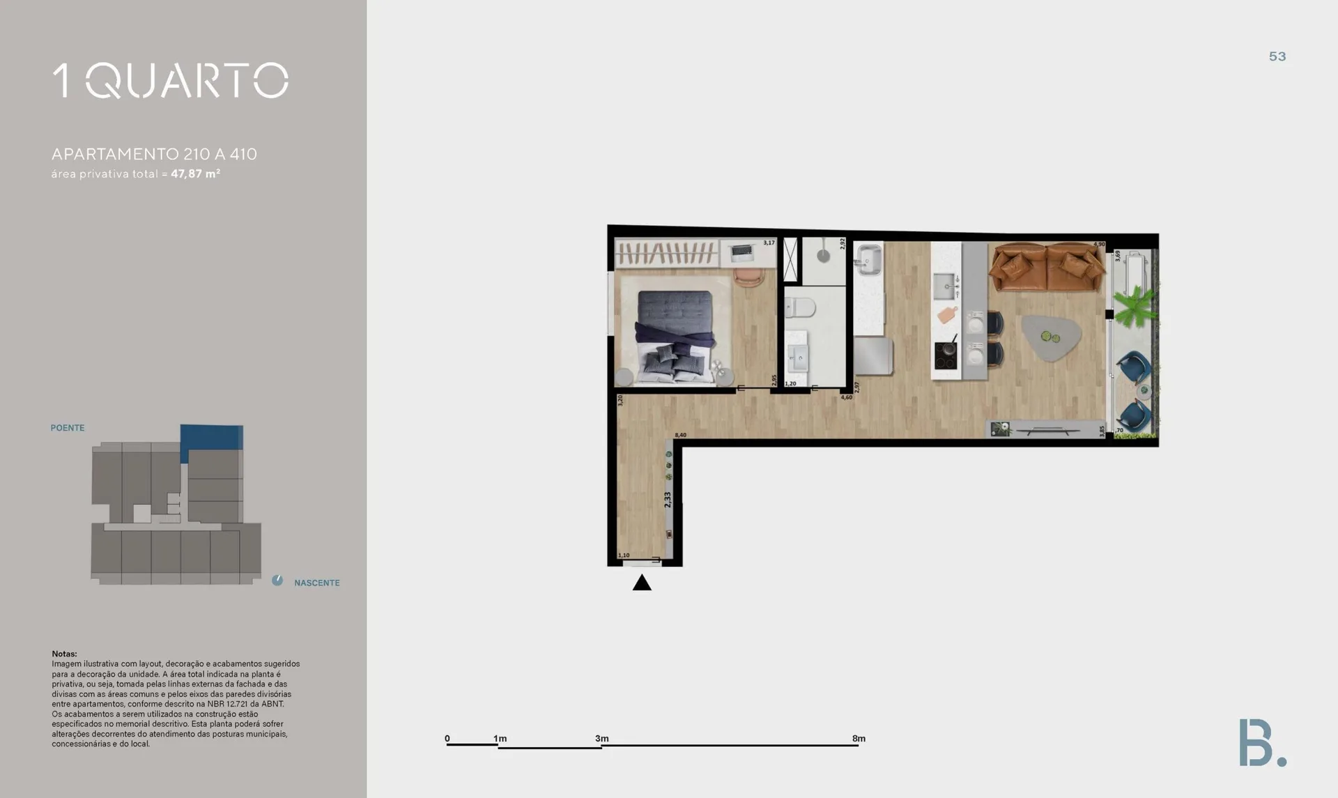 Planta 15: B.Lar Laranjeiras, apartamento de alto padrão em Laranjeiras, Rio de Janeiro