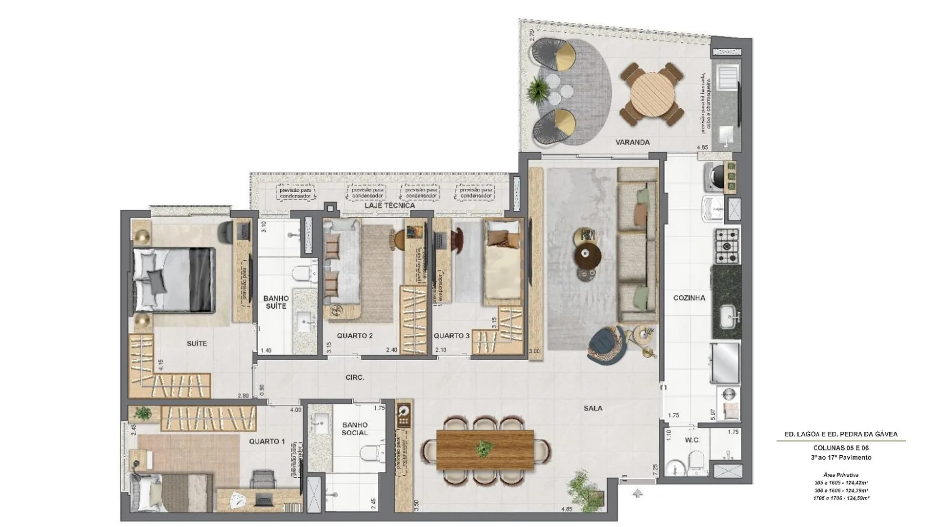 Planta 3: Endless Peninsula, apartamento de alto padrão na Barra da Tijuca, Rio de Janeiro