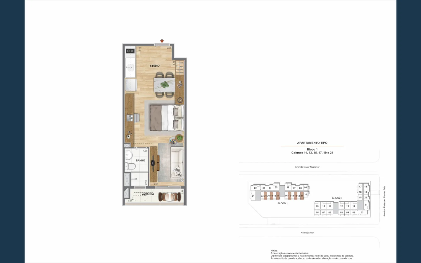 Planta 8: Epicentro Residencial Porto Maravilha, studio de alto padrão no Centro, Rio de Janeiro