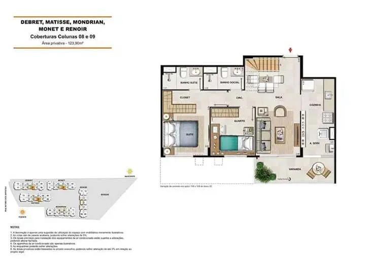 Planta 4: Américas Club Residence Recreio, casa de alto padrão no Recreio dos Bandeirantes, Rio de Janeiro