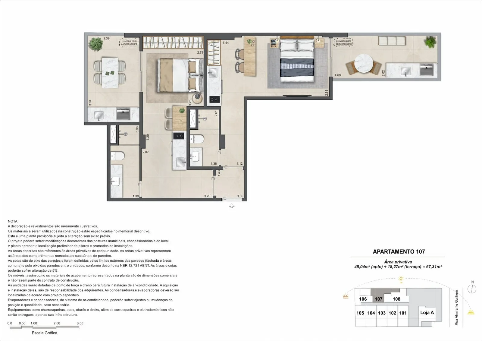Planta 14: Guilhem Mozak, apartamento de alto padrão no Leblon, Rio de Janeiro