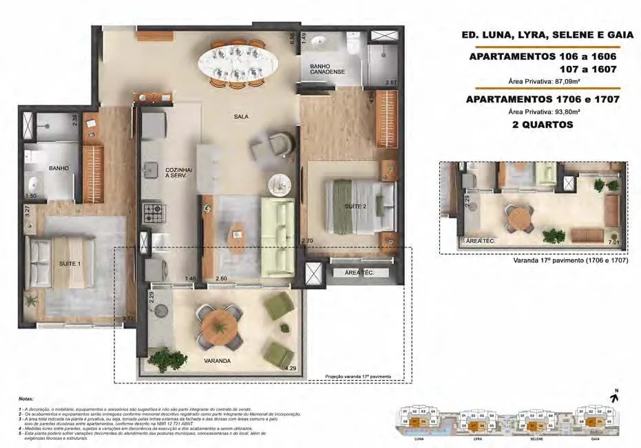 Planta 3: Astra Ilha Pura, apartamento de alto padrão na Barra da Tijuca, Rio de Janeiro