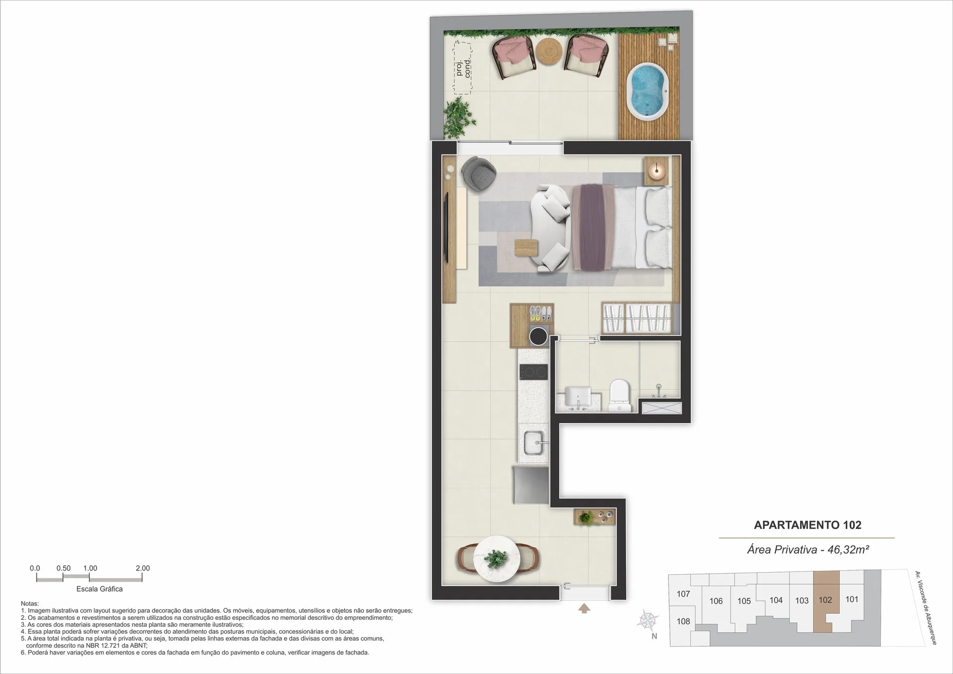 Planta 2: Stay 360 Leblon, apartamento de alto padrão no Leblon, Rio de Janeiro