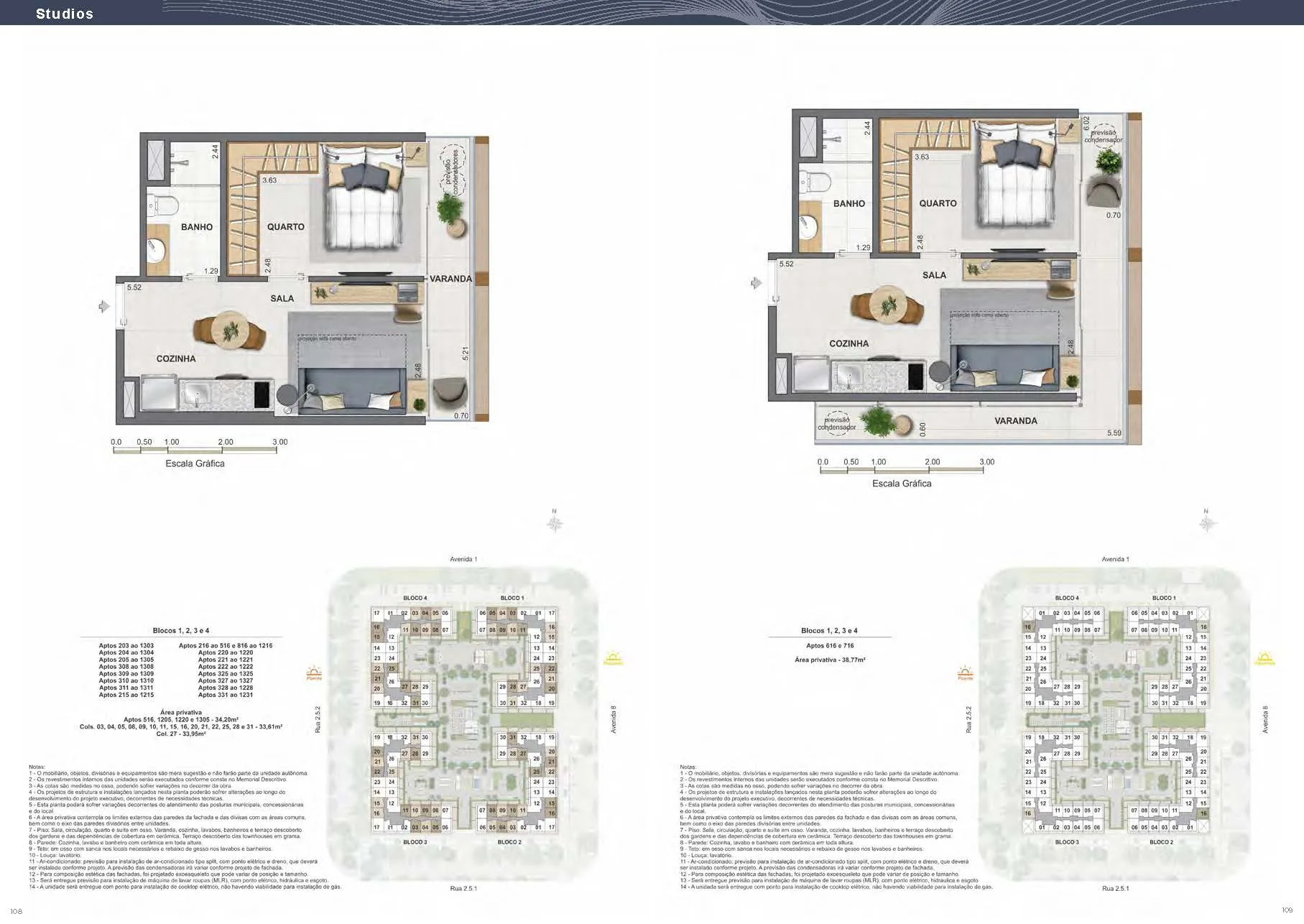 Planta 11: Arte Wave Residences, studio de alto padrão na Barra da Tijuca, Rio de Janeiro