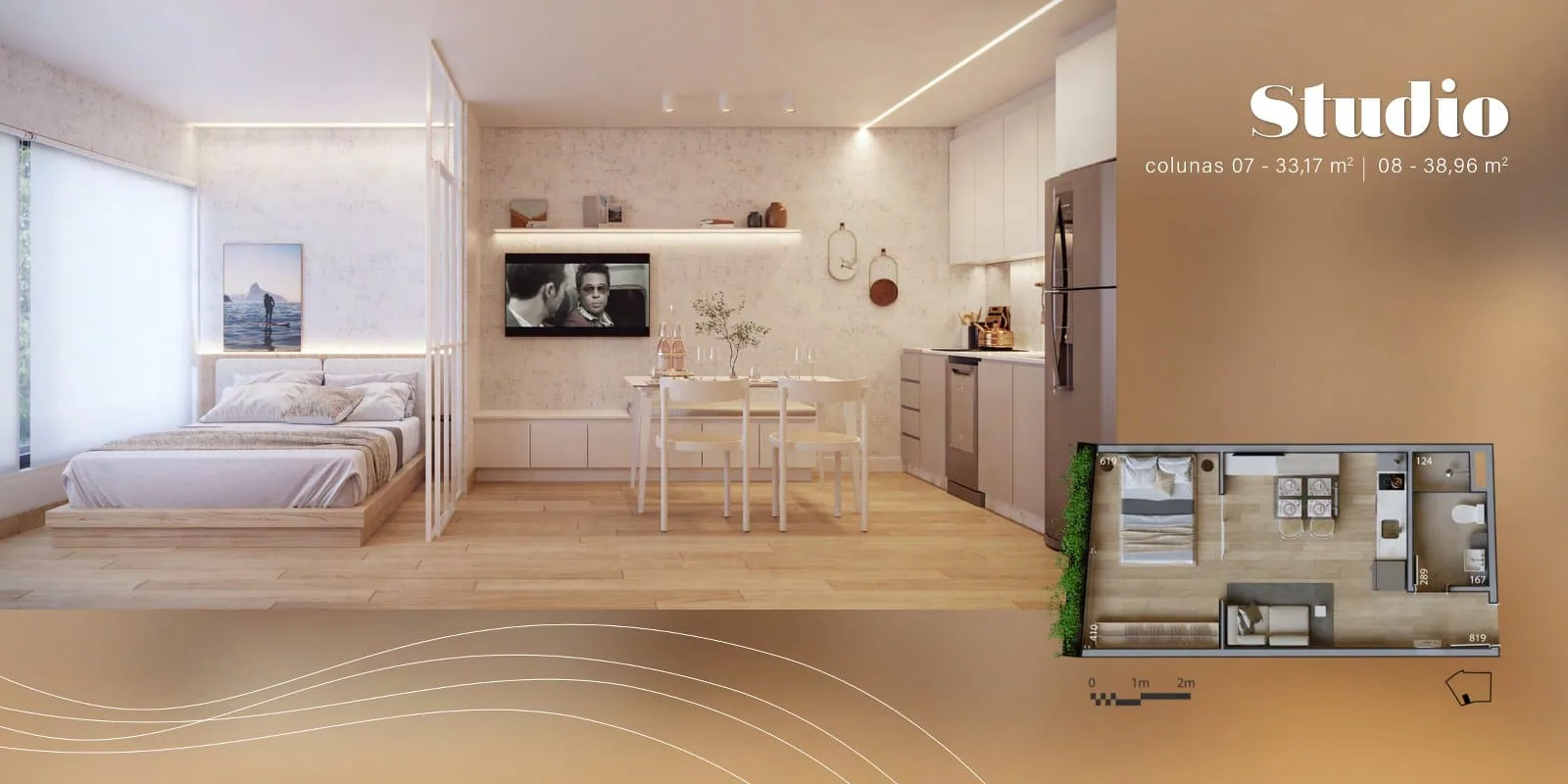 Planta 9: Glória Del Art Co Living, studio de alto padrão na Glória, Rio de Janeiro