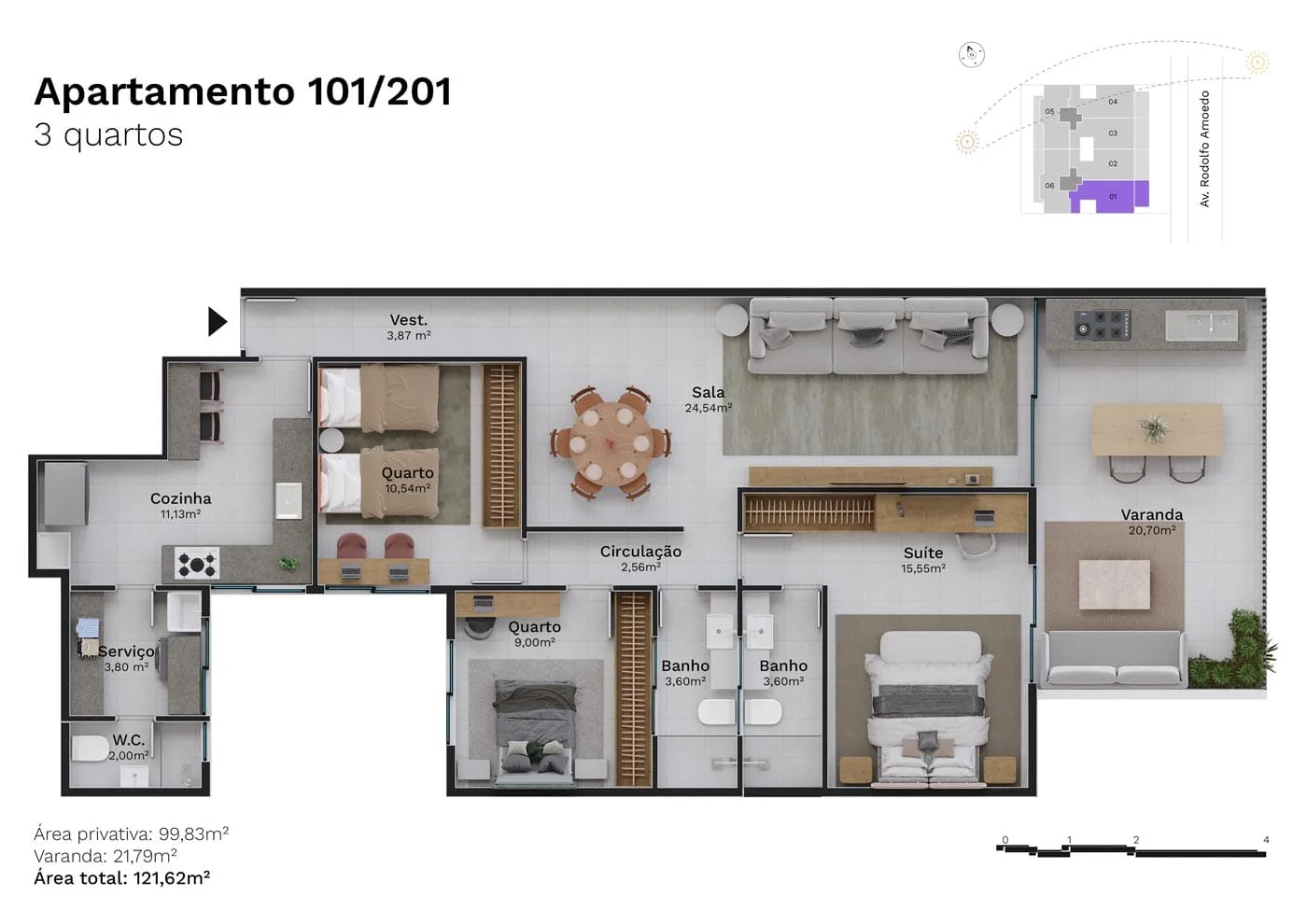 Planta 2: Haus Jardim Oceânico, apartamento de alto padrão na Barra da Tijuca, Rio de Janeiro
