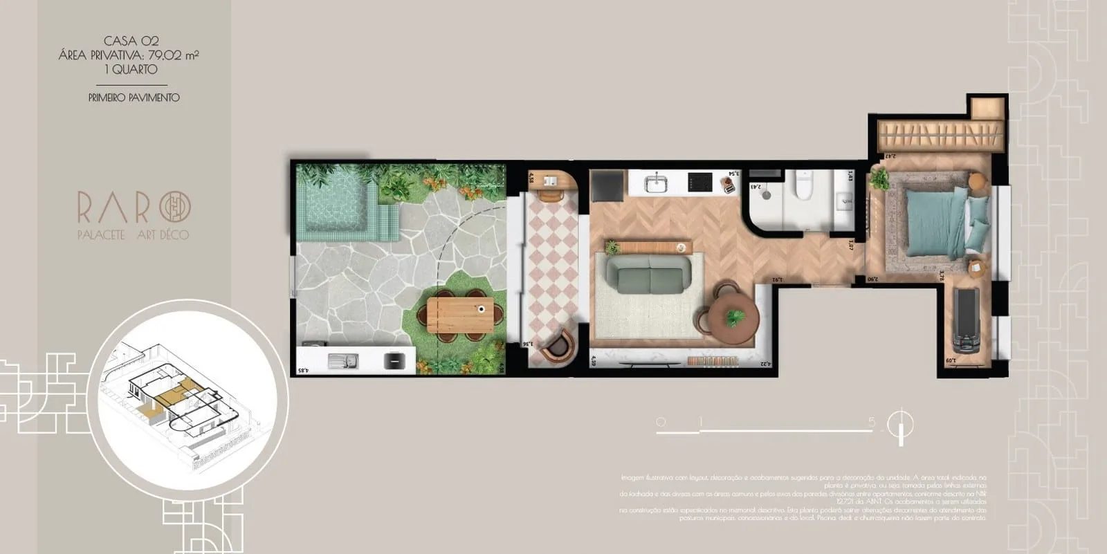 Planta 3: Raro Botafogo, apartamento de alto padrão em Botafogo, Rio de Janeiro