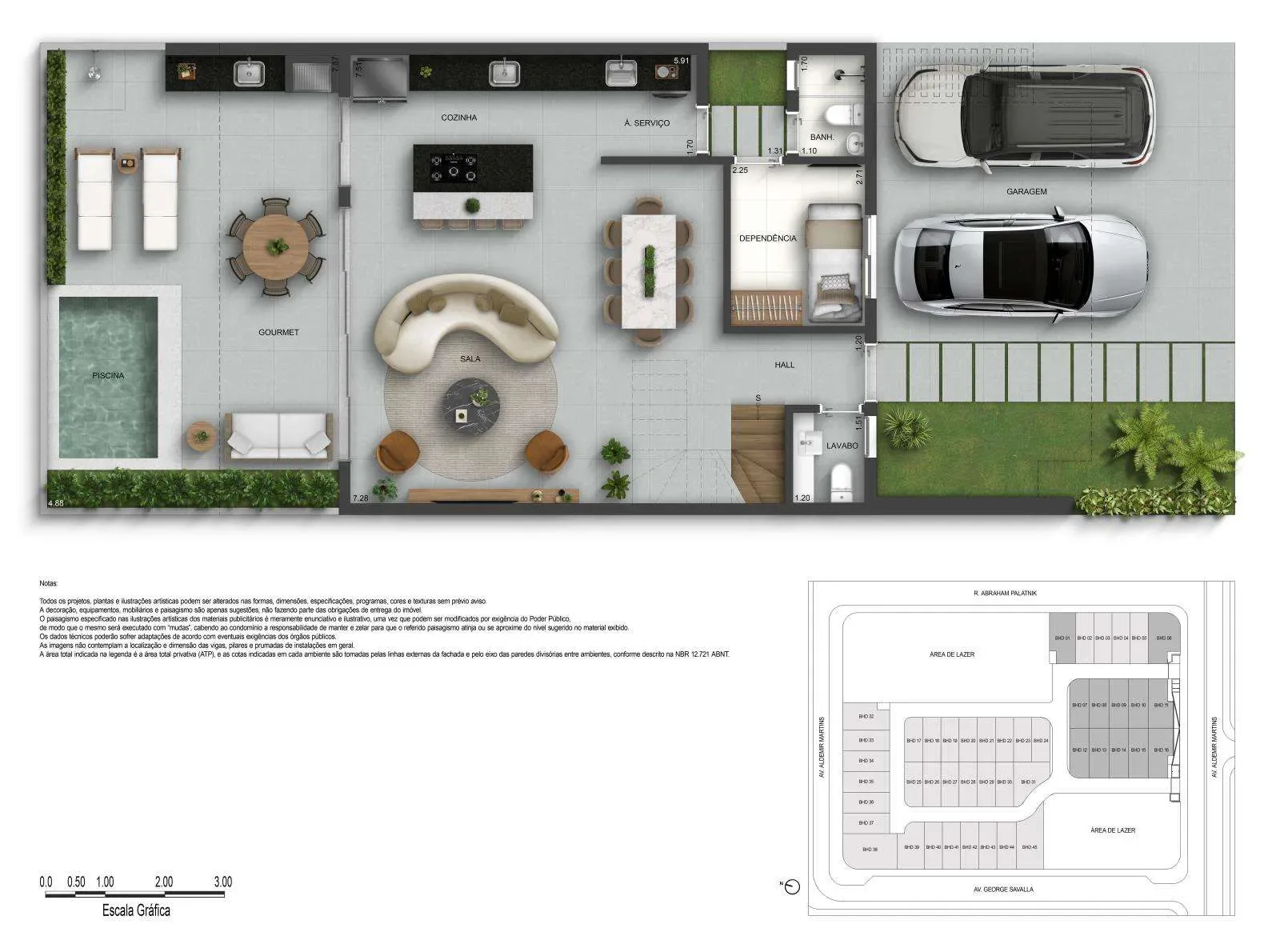 Planta 1: Barra Home Design, casa de alto padrão na Barra da Tijuca, Rio de Janeiro