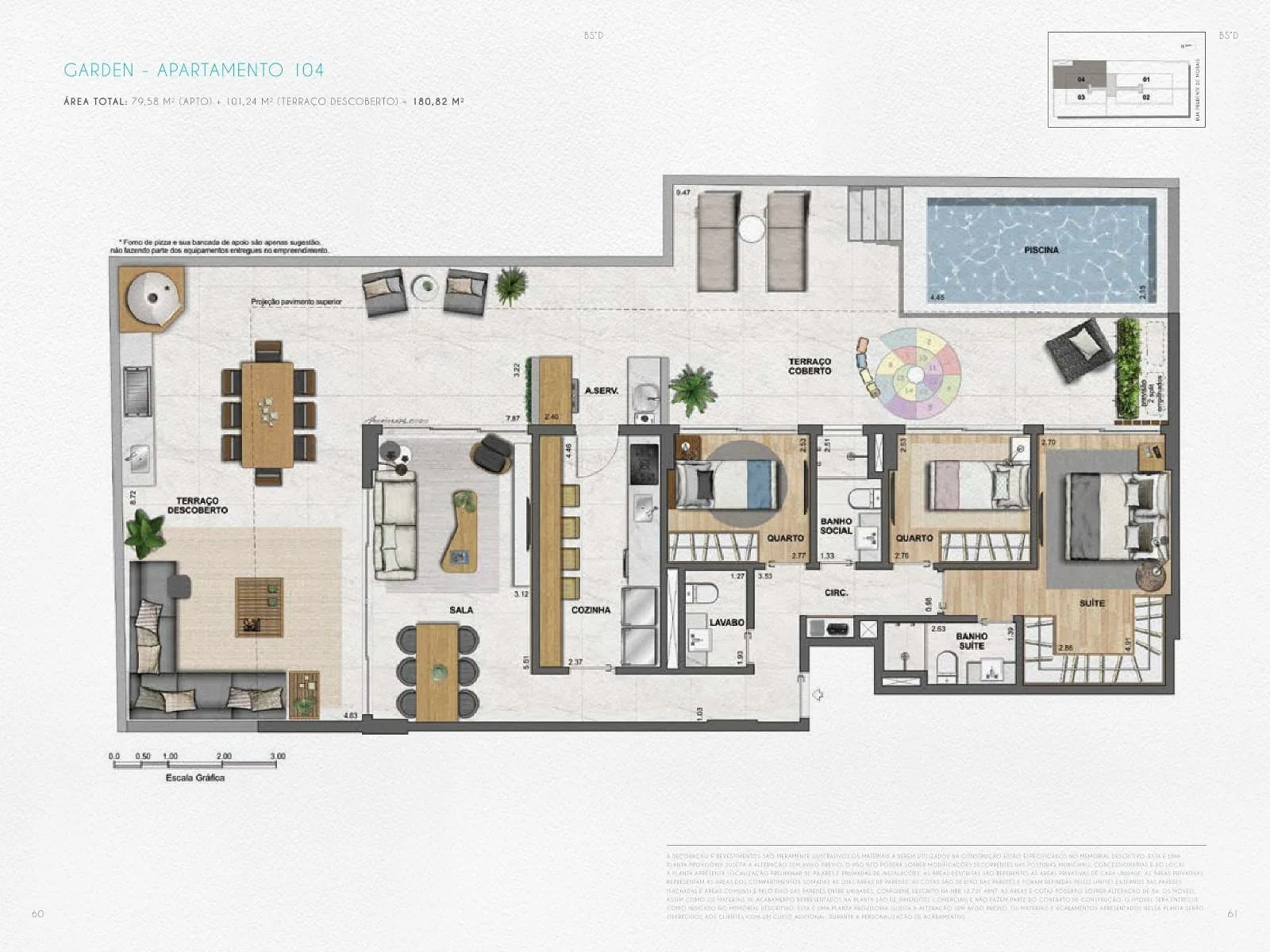 Planta 4: Nove Ipanema Mozak, apartamento de alto padrão em Ipanema, Rio de Janeiro