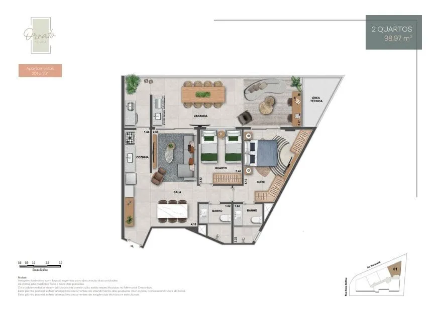 Planta 7: Ornato Tijuca, apartamento de alto padrão na Tijuca, Rio de Janeiro