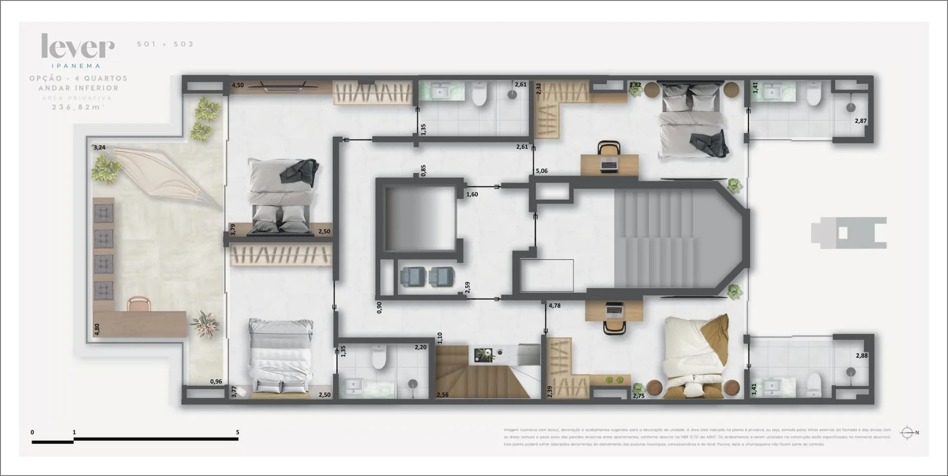 Planta 2: Lever Ipanema, apartamento de alto padrão em Ipanema, Rio de Janeiro