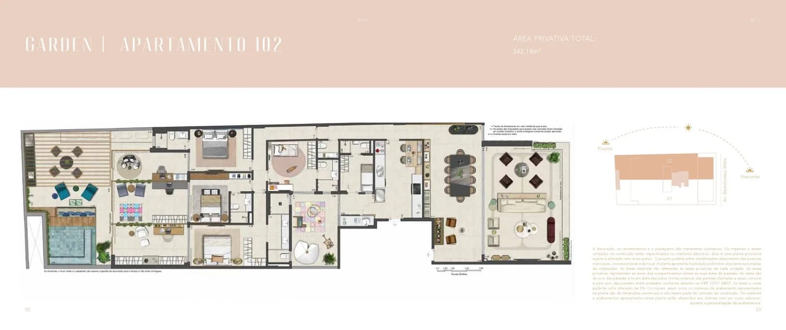 Planta 5: Areia Leblon, apartamento de alto padrão no Leblon, Rio de Janeiro