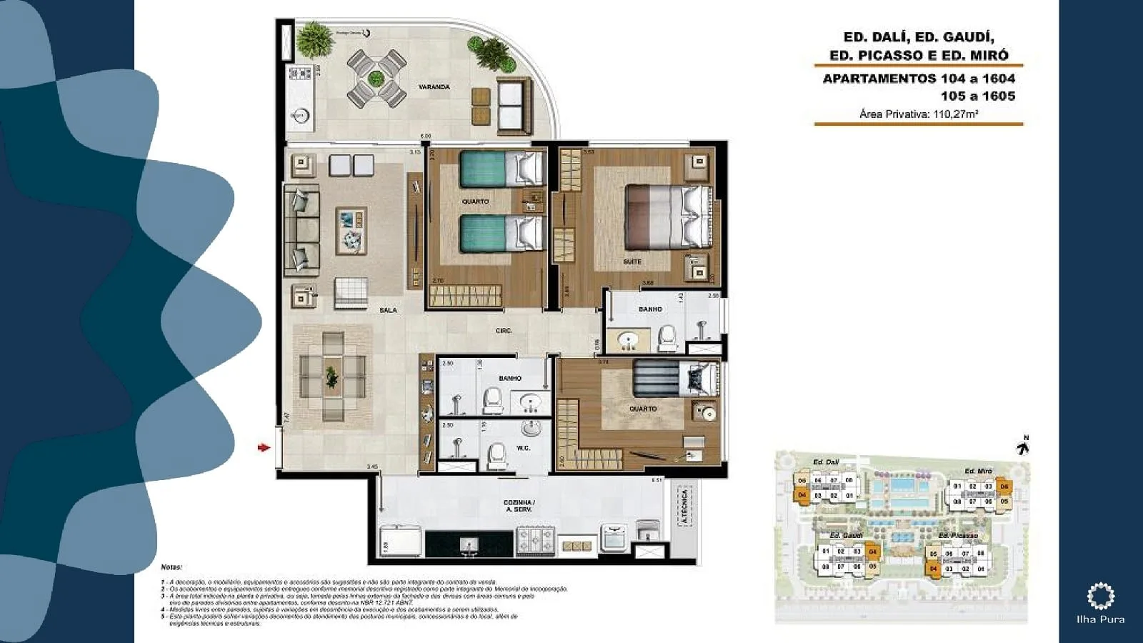 Planta 4: Viure Ilha Pura, apartamento de alto padrão na Barra da Tijuca, Rio de Janeiro