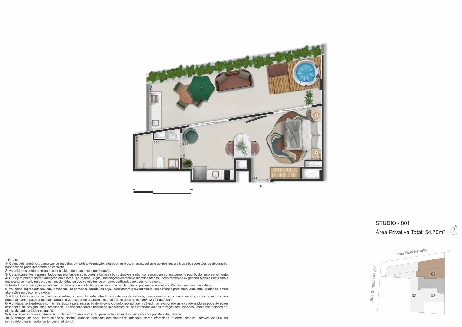 Planta 15: Dias Ferreira Leblon Studios, studio de alto padrão no Leblon, Rio de Janeiro
