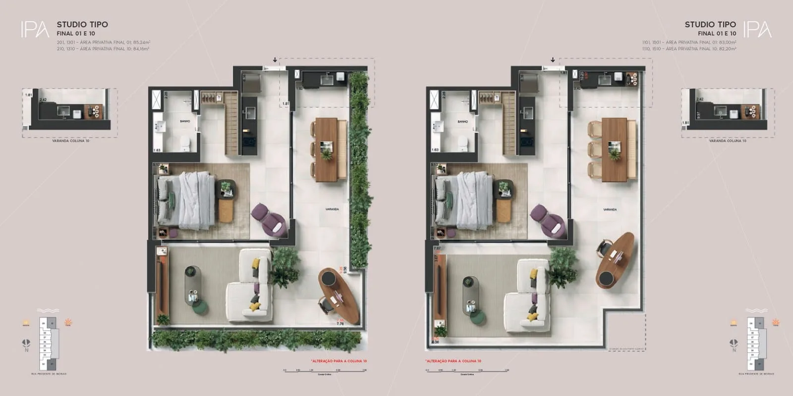 Planta 7: Ipa Studios , studio de alto padrão em Ipanema, Rio de Janeiro