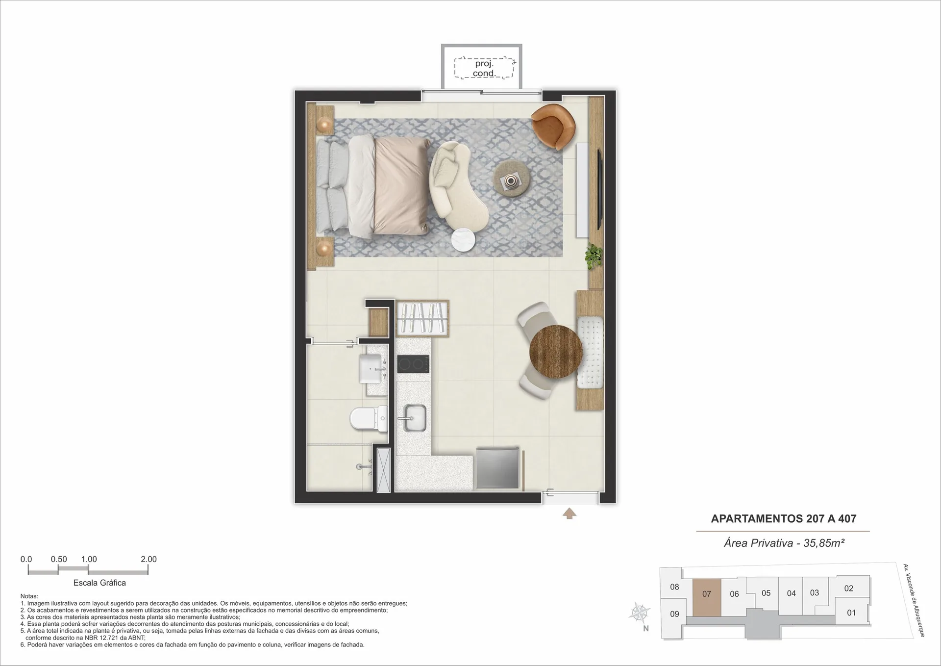 Planta 15: Stay 360 Leblon, apartamento de alto padrão no Leblon, Rio de Janeiro