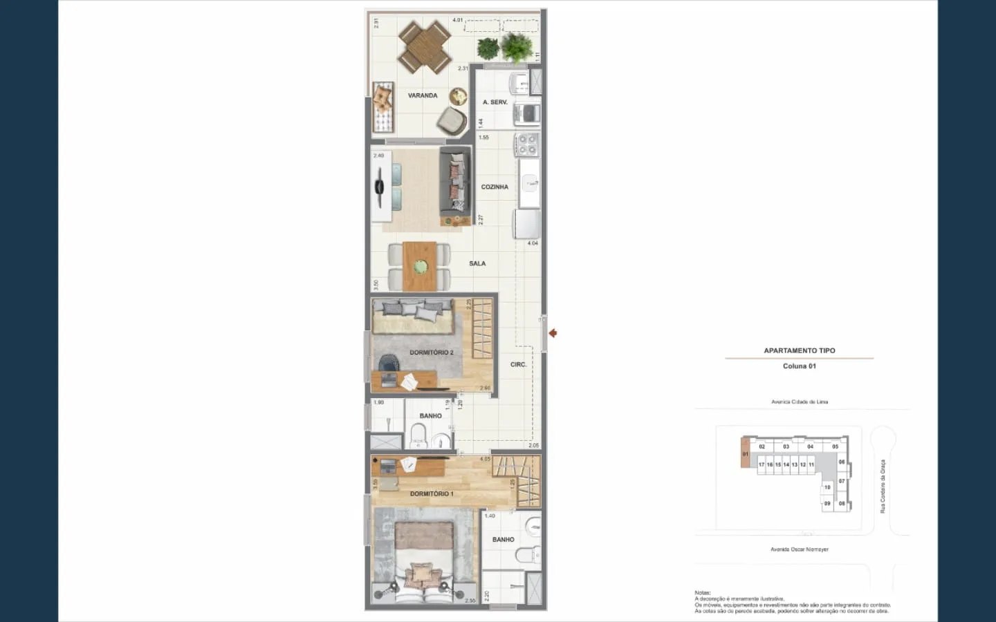 Planta 5: Baía Guanabara Residences, studio de alto padrão em Ipanema, Rio de Janeiro