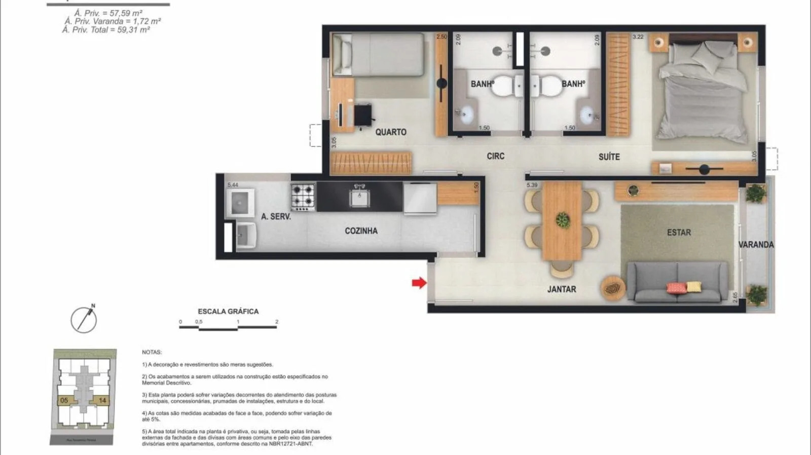 Planta 3: Mode Freguesia, apartamento de alto padrão em Outro, Rio de Janeiro
