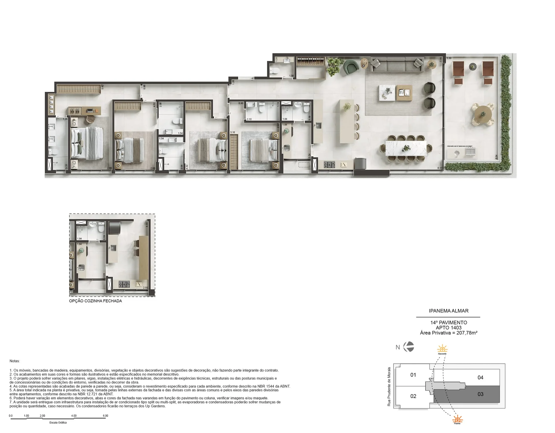 Planta 3: Ipanema Almar, apartamento de alto padrão em Ipanema, Rio de Janeiro