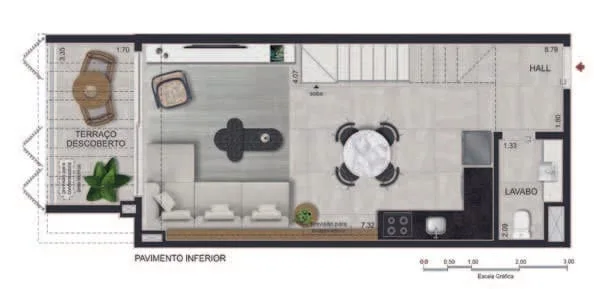 Planta 14: OUI Ipanema Studios, studio de alto padrão em Ipanema, Rio de Janeiro