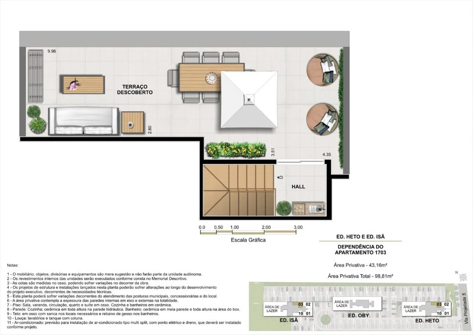 Planta 12: Murano Residencial, apartamento de alto padrão na Barra Olímpica, Rio de Janeiro