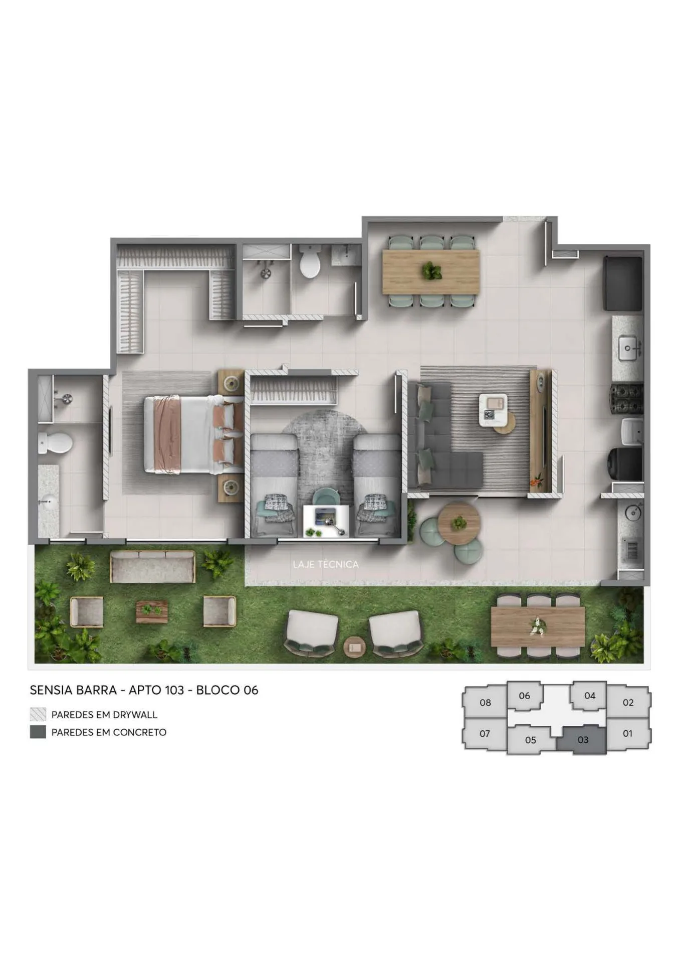 Planta 5: Sensia Barra, apartamento de alto padrão na Barra da Tijuca, Rio de Janeiro