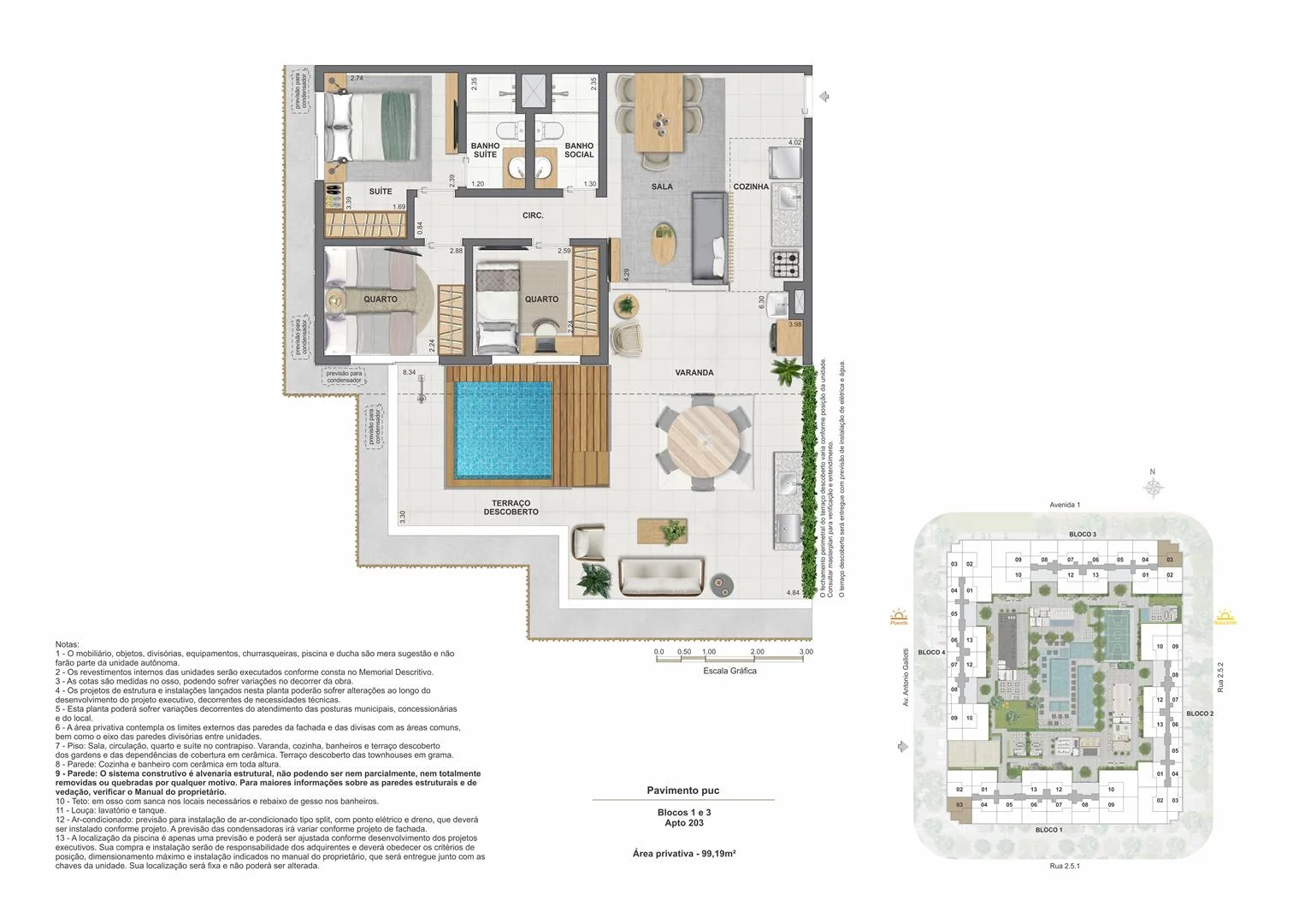 Planta 6: Arte Wood Residences, apartamento de alto padrão na Barra Olímpica, Rio de Janeiro