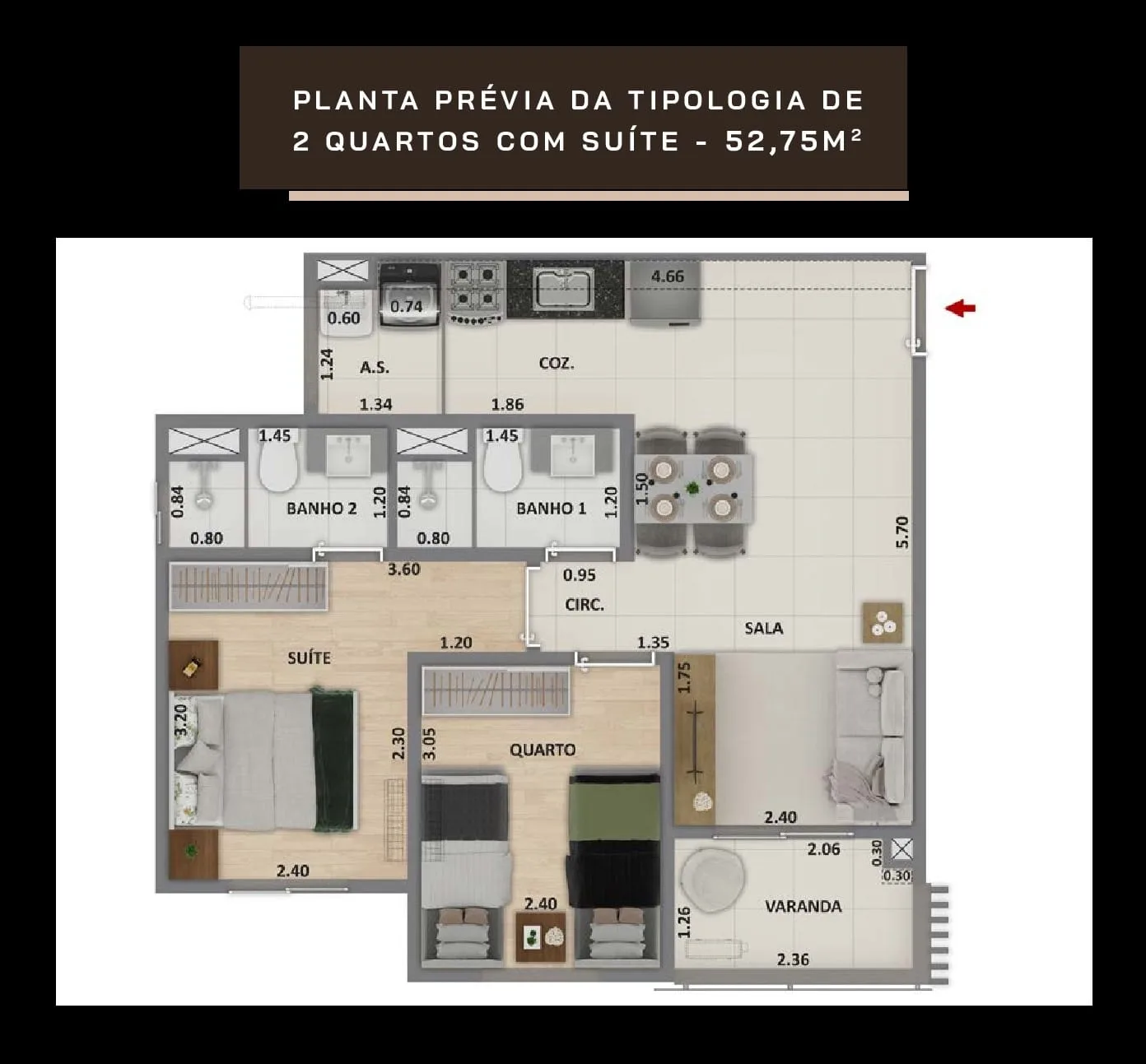 Planta 3: Metropolitan Dream, apartamento de alto padrão na Barra Olímpica, Rio de Janeiro
